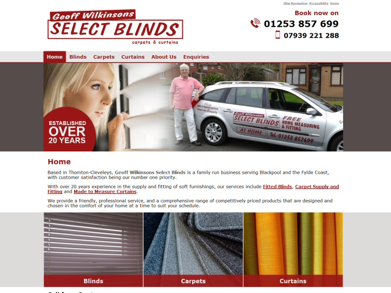 Web design for local business based in Thornton, serving Blackpool and the Fylde Coast